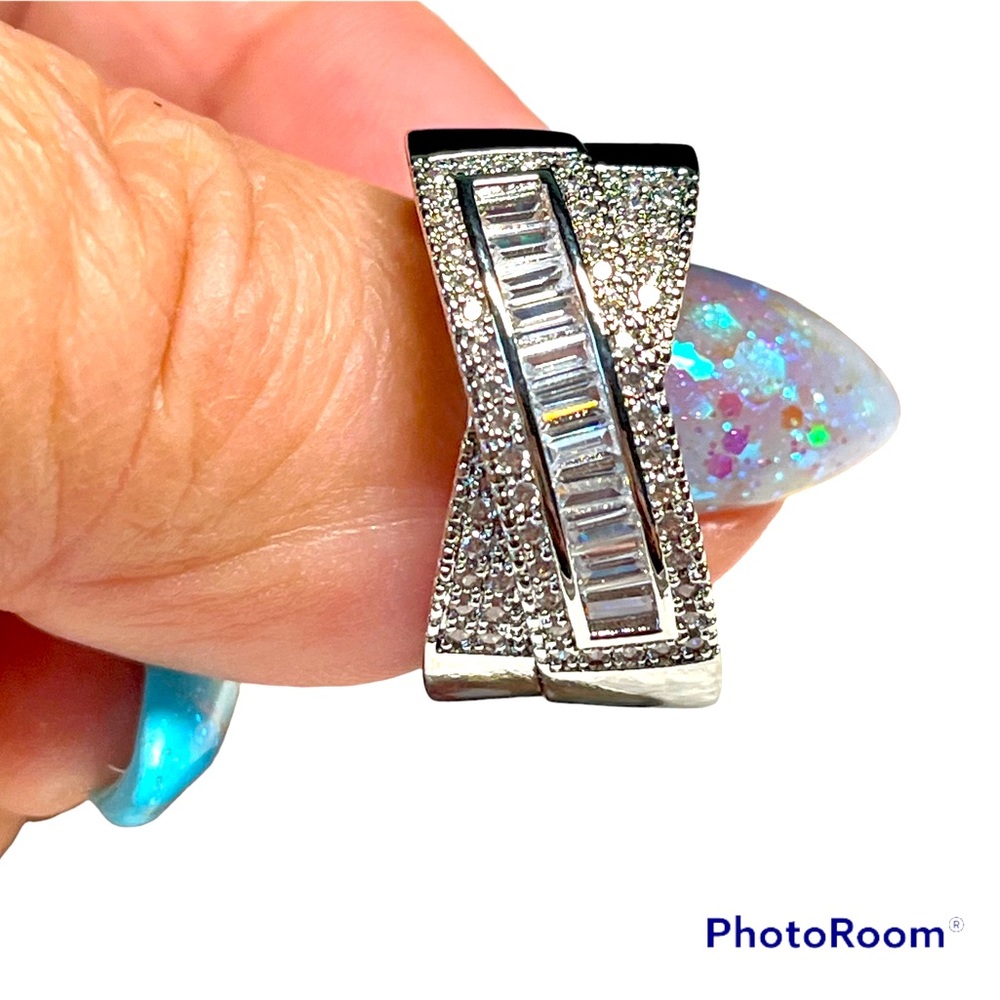 💜⭐️sterling silver cubic engagement ring -9